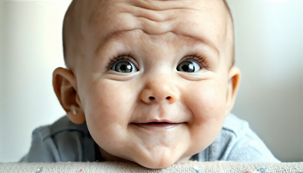 baby kijkt scheel