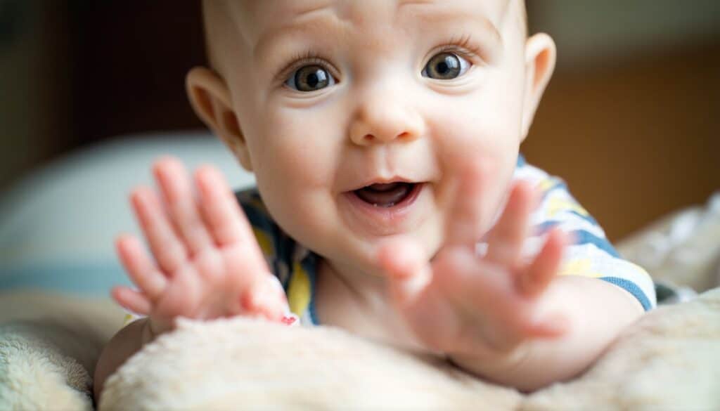 baby ontdekt handen