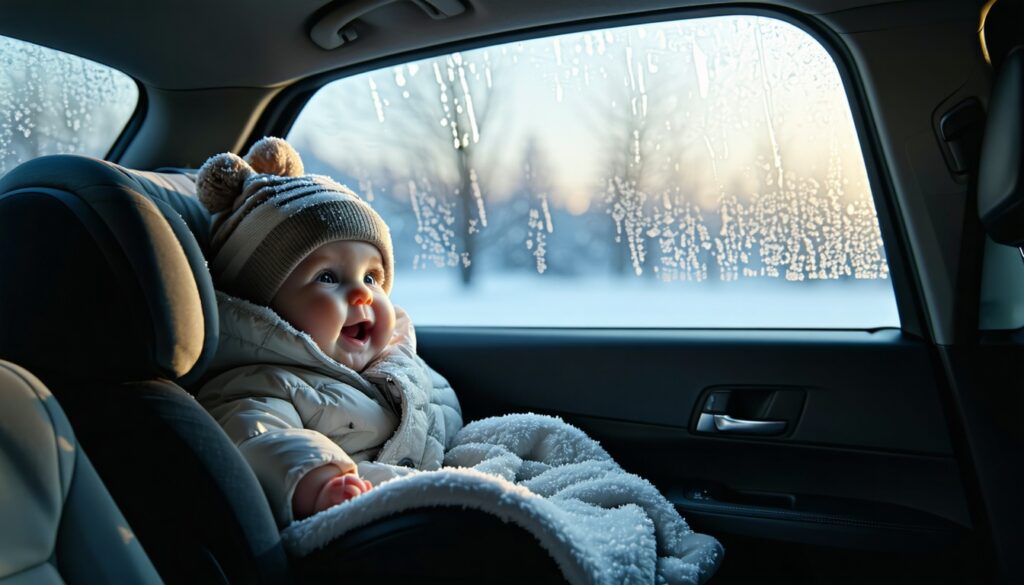 baby in auto winter